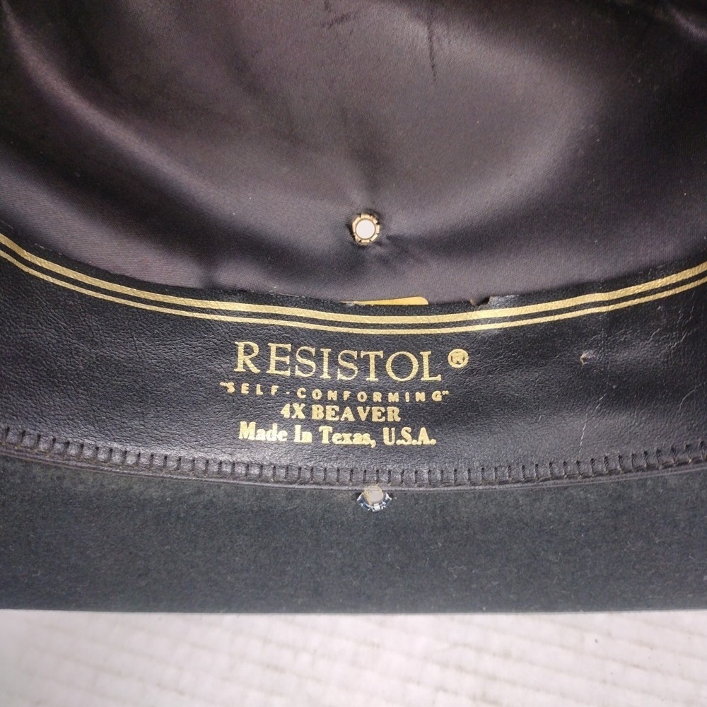 Resistol 4X Beaver Felt Cowboy Hat Black Self Conforming Made in USA Size 6 3/4 - Picture 8 of 13